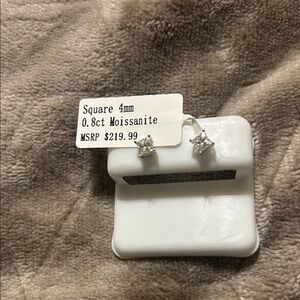 Moissanite square earrings